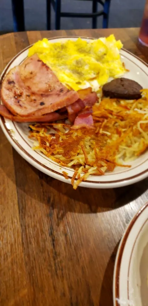 Scrambled Eggs Bacon Pancakes